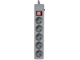 Сетевой фильтр с заземлением и кнопкой Perfeo Power+, 5 м, 5 розеток (серый)
