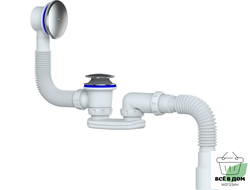 Сифон для ванны и глубокого поддона с переливом и гибким соед. 40х 40/50 400 мм