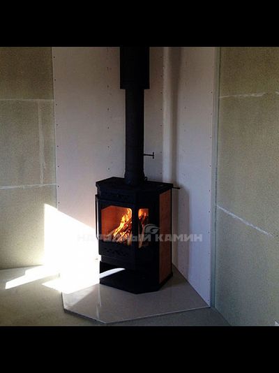 Печь БАВАРИЯ ПРИЗМАТИК с плитой и теплообменником