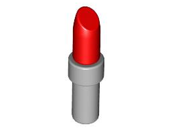 Minifigure, Utensil Lipstick with Light Bluish Gray Handle Pattern, Red (93094pb01 / 4624567 / 6079541 / 6160205)