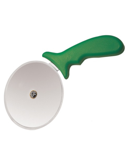 Нож для пиццы d=10 см. с зелёной пластиковой ручкой, нержавеющая сталь