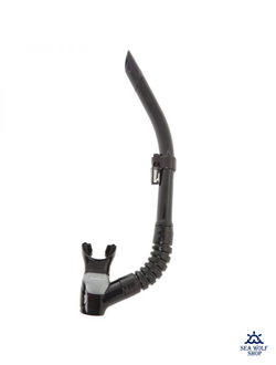 Трубка для дайвинга Marlin FLASH (изогнутая гофра) BLACK