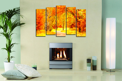 Модульная картина "Желтая осень"