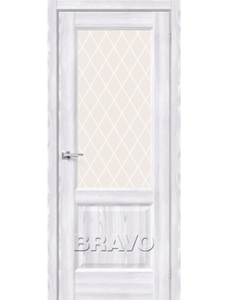 Межкомнатная дверь с экошпоном Неоклассик-33 Riviera Ice/White Сrystal