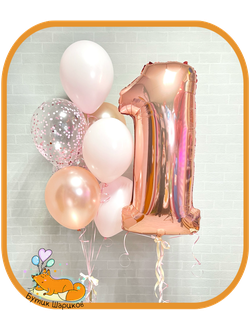 Комплект шаров розовое золото и нежно-розовый