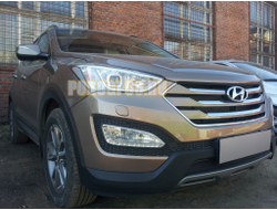 Защита радиатора Hyundai Santa Fe 2012-2015 black
