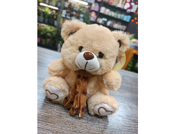 Мягкая Игрушка "Мишка в шарфике Темный беж" 12см