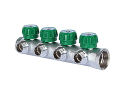 Коллектор регулирующий STOUT 1", 4 отвода 1/2" (Арт. SMB-6850-011204)