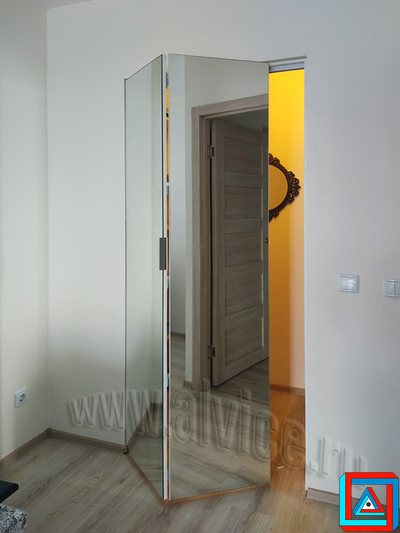 Зеркальные двери для ниши и гардеробной из 2-х створок