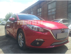 Защита радиатора Mazda 3 2013-2016 chrome верх PREMIUM