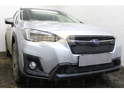 Защита радиатора Subaru XV 2017- (2 части) black верх PREMIUM