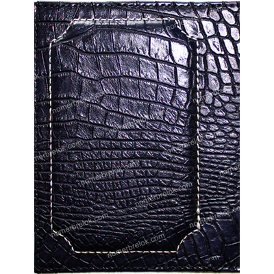 «КРОКОДИЛ» КОЖАНАЯ ОБЛОЖКА ДЛЯ АВТОДОКУМЕНТОВ В КОМПЛЕКТЕ С ЛИНЗАМИ. ЦВЕТ: ТЁМНО-СИНИЙ.