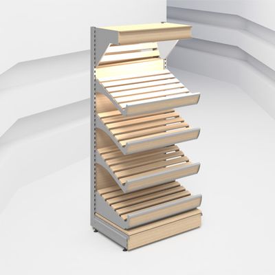 Стеллаж торговый овощной с зеркальным навесом L=1000 Н=2300