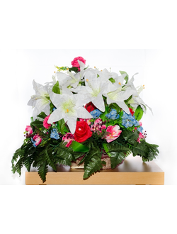 декоративный букет с корзиной