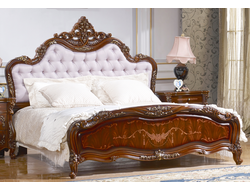 Кровать Магдалена 1,8 (ткань бархат, цвет: орех)