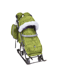 Санки-коляска NIKA Kids комбинированная Ника детям «НД 7-5SK» оливковый