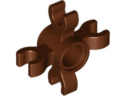 Technic, Pin Connector Round with 4 Clips Horizontal Grip, Reddish Brown (90202 / 6349130)