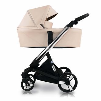 Коляска 2в1 ibebe i-stop Экокожа Beige, CHROME рама