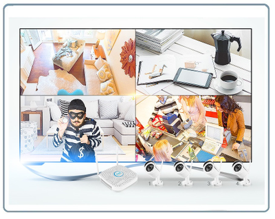 PX-KIT-PG420-20W. Комплект уличного WiFi/LAN видеонаблюдения, видеорегистратор с WiFi модулем и 4 беспроводные видеокамеры, Full HD (4 порта RJ45) (freeip)