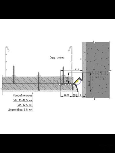 Потолочный профиль Pro Design Gipps 594 Черный