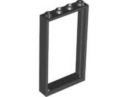 Door, Frame 1 x 4 x 6 with 2 Holes on Top and Bottom, Black (60596 / 4533572 / 4535834 / 6337273)