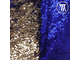 Двусторонние пайетки на бархате, цв. Золото / Синий