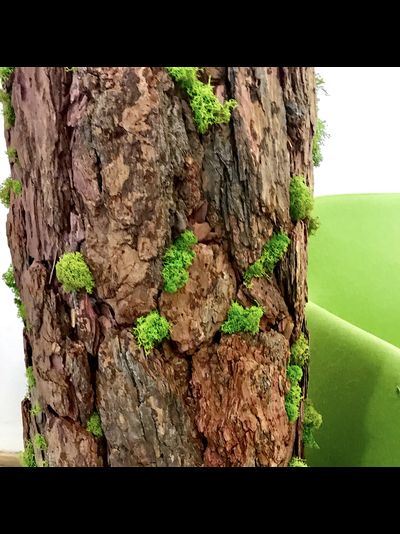 имитация ствола дерева в интерьере