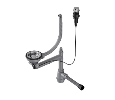 Арматура с клапаном-автоматом для одночашевых моек с круглым переливом WK-1-R-A IN