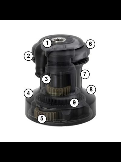 Лебедка односкоростная Ronstan Orbit 20ST RA6201 Ø120x124мм 550кг черная для тросов Ø6-10мм