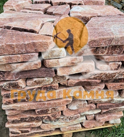 Камень плитняк малиновый галтованный