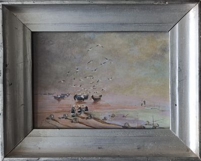 &quot;Рыбаки&quot; картон масло Чепурко В.А. 2004 год