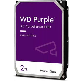 Жесткий диск HDD 2000 Gb Western Digital WD22PURZ, 3.5", 256Mb, SATA III, Purple