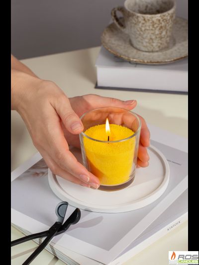 Насыпная свеча "Радость" 7*7 см, цвет "Жёлтый"