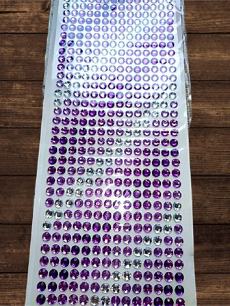 Стразы на липкой основе, трехцветные, диаметр 6 мм, вариант 1