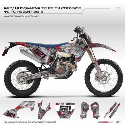 Наклейки на мотоцикл GR7 ГР7/ HUSQVARNA TE FE TX 2017-2019,  TC FC FS 2017-2018 #5782
