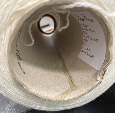 Loro Piana art. COARSEHAIR  2/11  100% WS кашемир Nm. 550 m/100 gr. цв. WHITE VAPOR белый пар