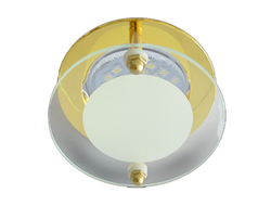 Светильник встраиваемый Ecola DL201 MR16 GU5.3 Круг со стеклом Прозр. Матовый/Золото 45x80 FG16ACECB