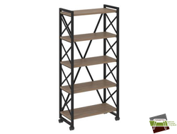 Loft Стеллаж на колесных опорах-5 полок VR.L-MST.K-5.8 Дуб Аризона/Металл Черный 800*400*1704