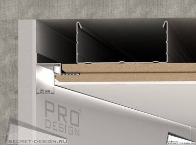 Парящий потолочный профиль для гипсокартона Pro Design