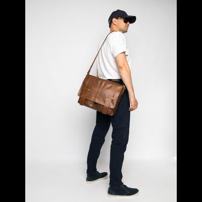 Кожаная мужская сумка Madruzzo Premium brown (арт. 
5068-63)