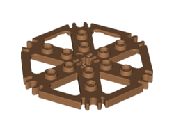 Technic, Plate Rotor 6 Blade with Clip Ends Connected Water Wheel - Hollow Studs, Medium Nougat (64566 / 6143214)