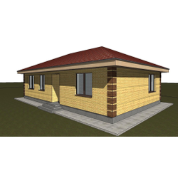 Одноэтажный дом с тремя спальнями 102м² (S102)