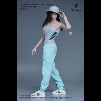Женский спортивный костюм, набор из 3 предметов (бирюзовый) - 1/6 - Hip-hop suit (SA022A) - SA Toys