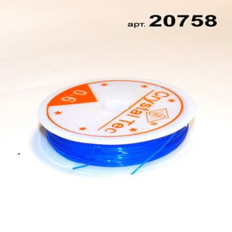 Резинка эластичная (катушка) арт.20758: силиконовая СИНЯЯ - ф 0,6мм