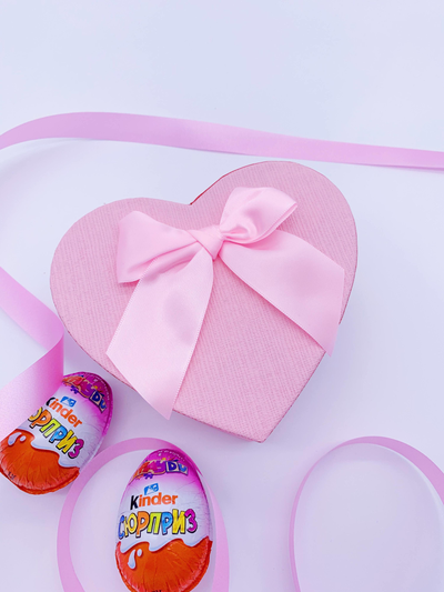 Подарочная коробка малое сердечко розовое