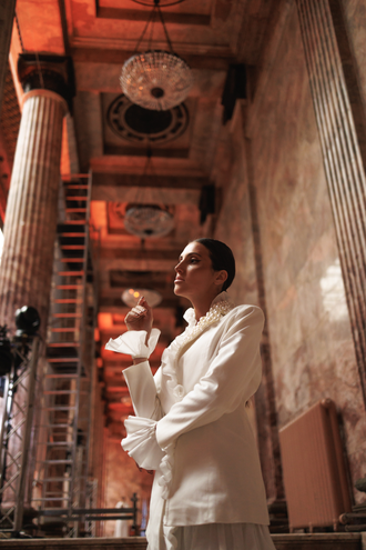 Образ жакет с жемчугом