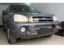 Защита радиатора Hyundai Santa Fe 2000-2006 (2 части) chrome верх