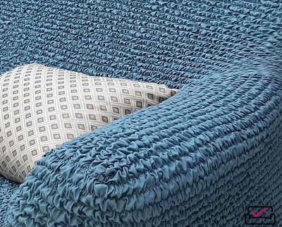 Чехол на кресло Микрофибра Бирюзовый. Защита мягкой мебели от животных. ИТАЛИЯ