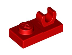Plate, Modified 1 x 2 with Open O Clip on Top, Red (44861 / 6347308)