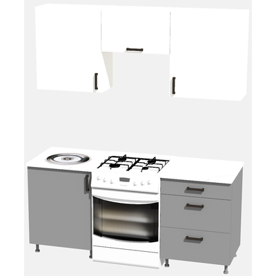 Кухня эконом 1,2 метра (600х600) Цвет: Белый/Базальт